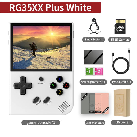 RG35XX Plus Retro Handheld Game Console with Over 5000 Classic Games, Wireless/Wired Controller Support, and HDMI TV Output