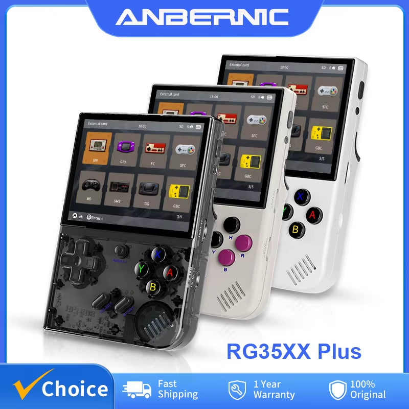 RG35XX Plus Retro Handheld Game Console with Over 5000 Classic Games, Wireless/Wired Controller Support, and HDMI TV Output